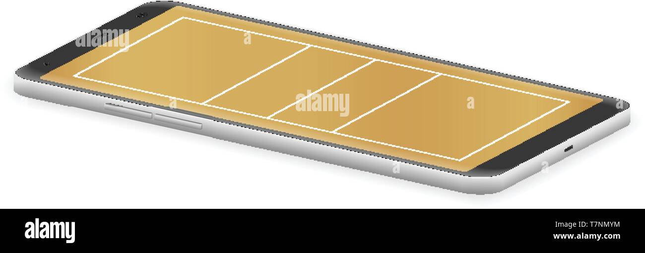 Smart phone de volley-ball sur un fond blanc. Illustration de Vecteur