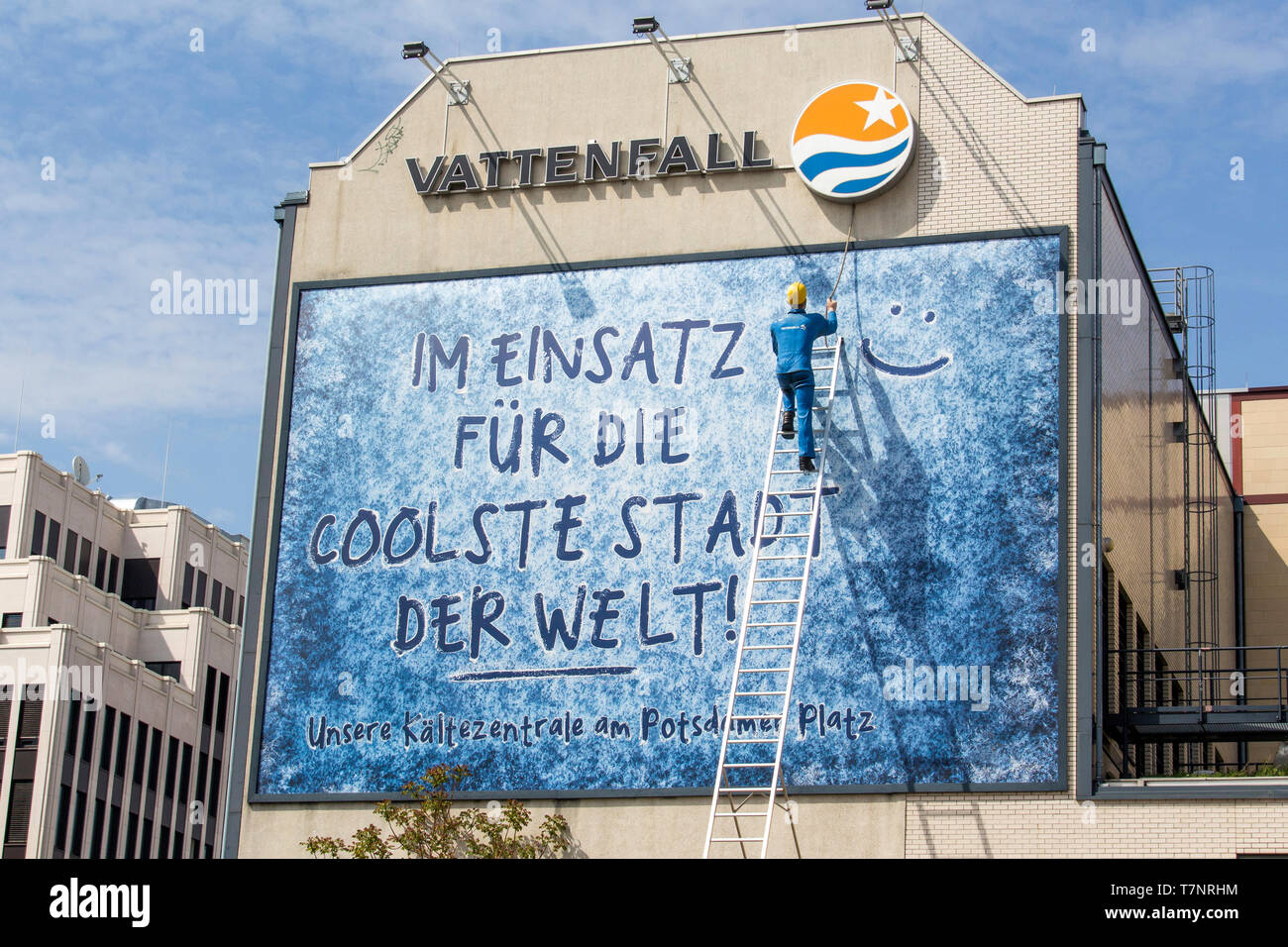 Vattenfall annonce à Potsdamer Platz, Berlin, Allemagne Banque D'Images