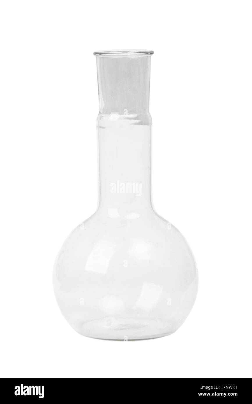 Verre ballon laboratoire chimique vide isolé sur fond blanc Photo Stock -  Alamy