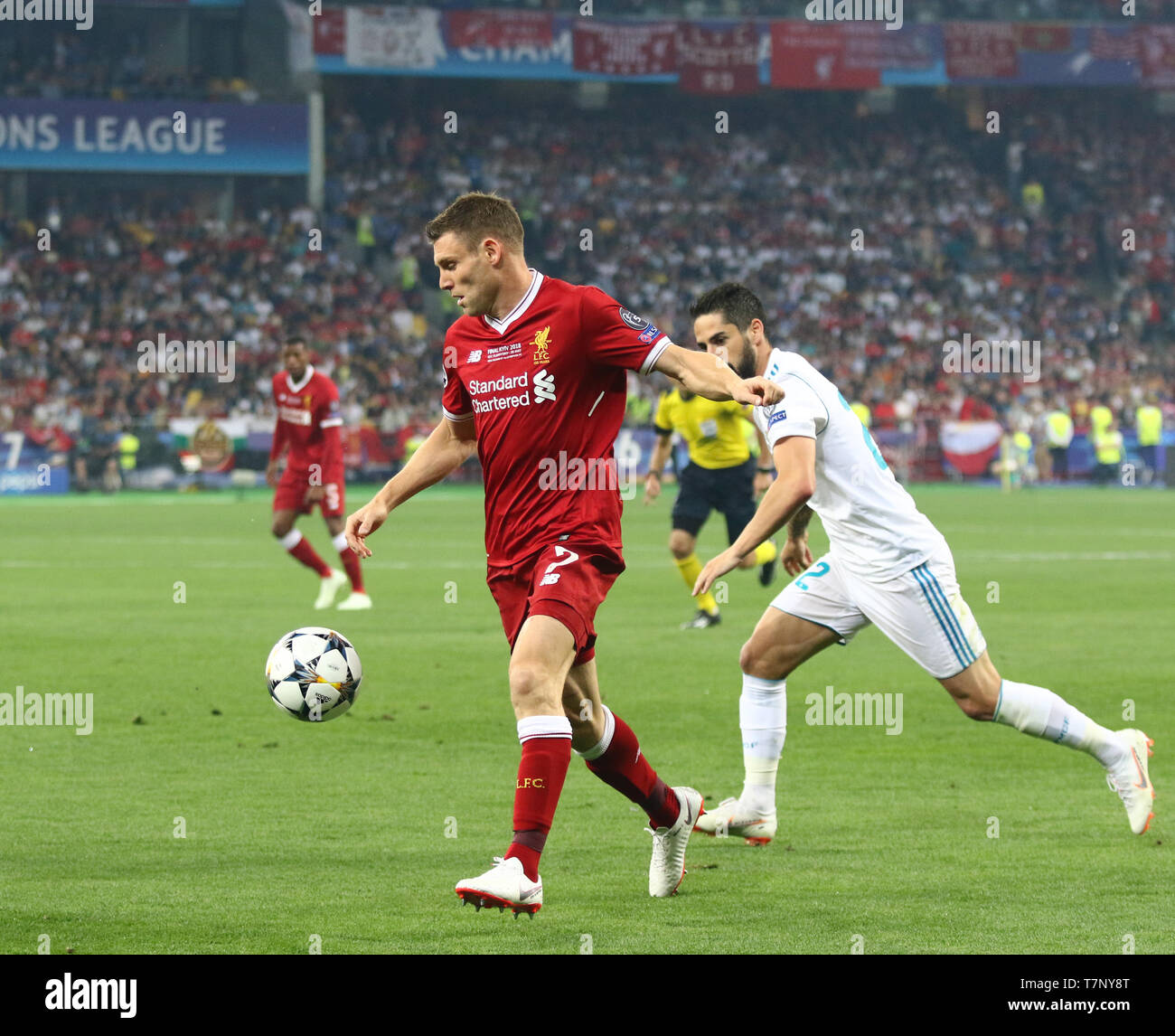 James Milner de Liverpool s'exécute au cours de la finale de la Ligue des champions de 2018 match contre le Real Madrid Banque D'Images