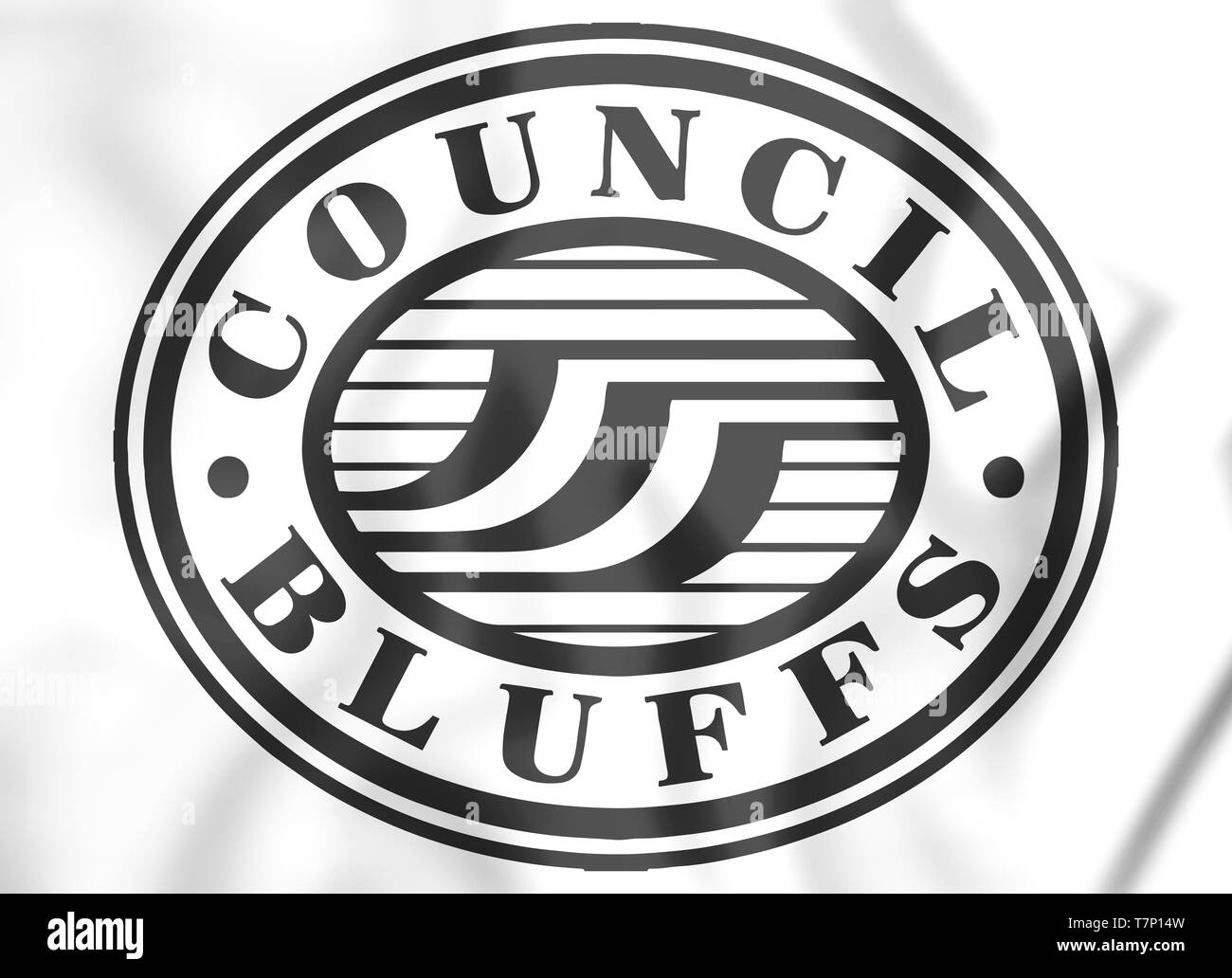 Joint 3D de la ville de Council Bluffs (Iowa), USA. 3D Illustration. Banque D'Images