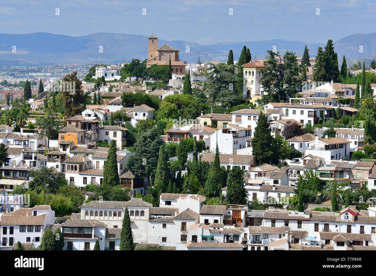 Vue de Grenade de l'Alhambra. Granada, Espagne, Grenade az látképe Alhambrából. Banque D'Images