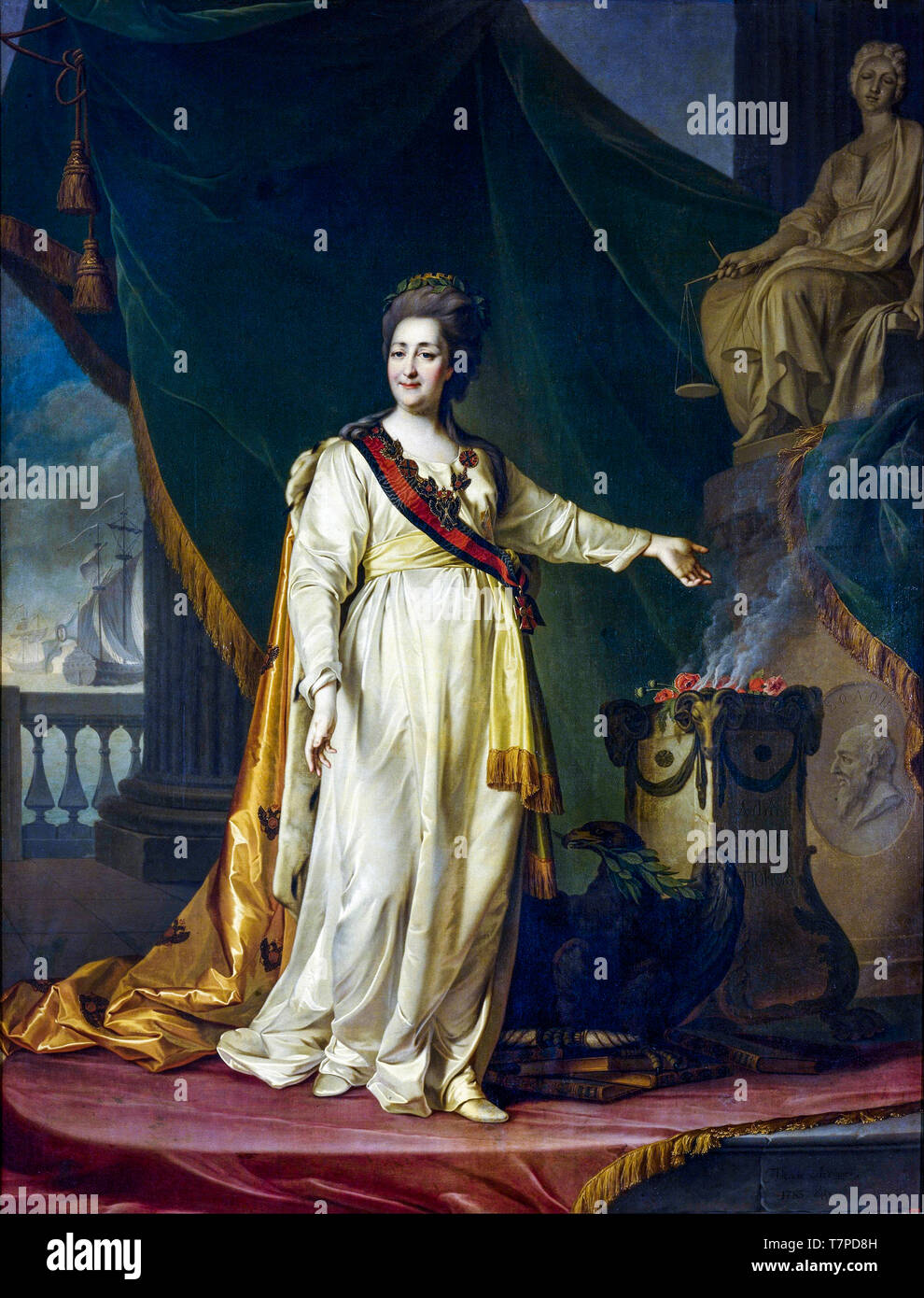 Dmitry Levitzky, Catherine II le Legislatress dans le Temple de la Déesse de la Justice, portrait, 1783 Banque D'Images