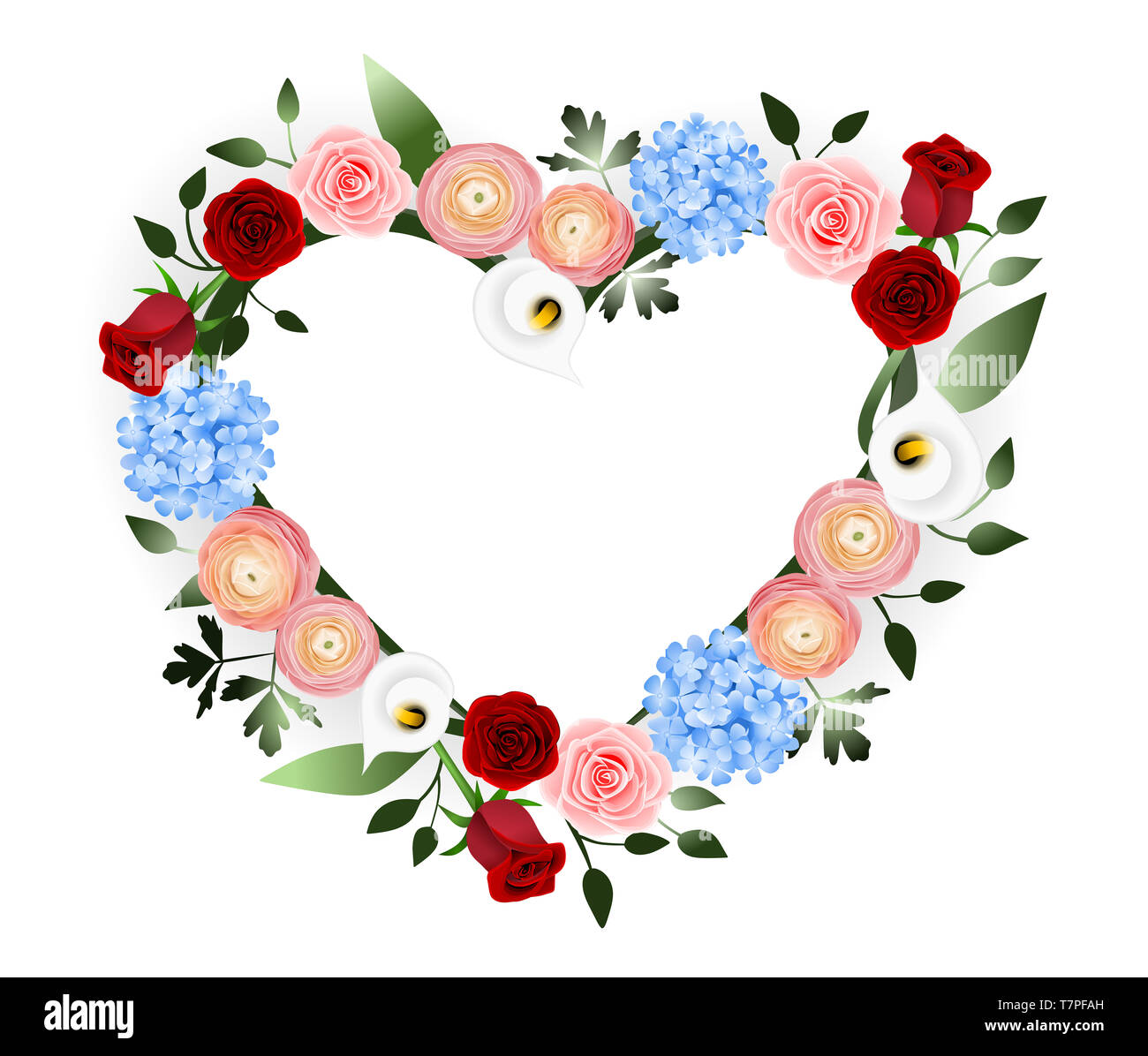 Coeur de décoration florale Banque D'Images