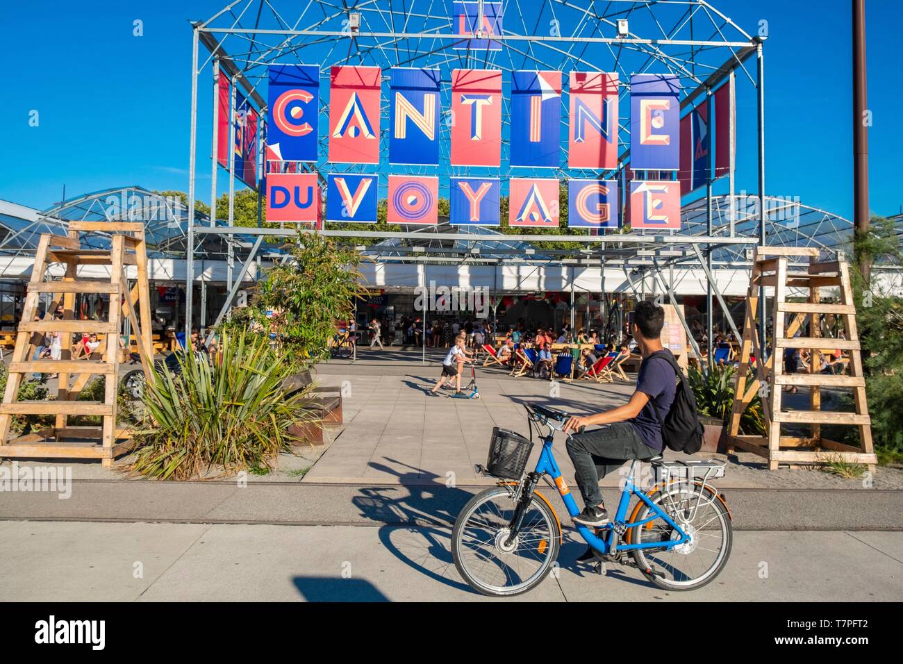 France, Loire Atlantique, Nantes, Ile de Nantes, Quai des Antilles, le restaurant associatif : la cantine du voyage Banque D'Images