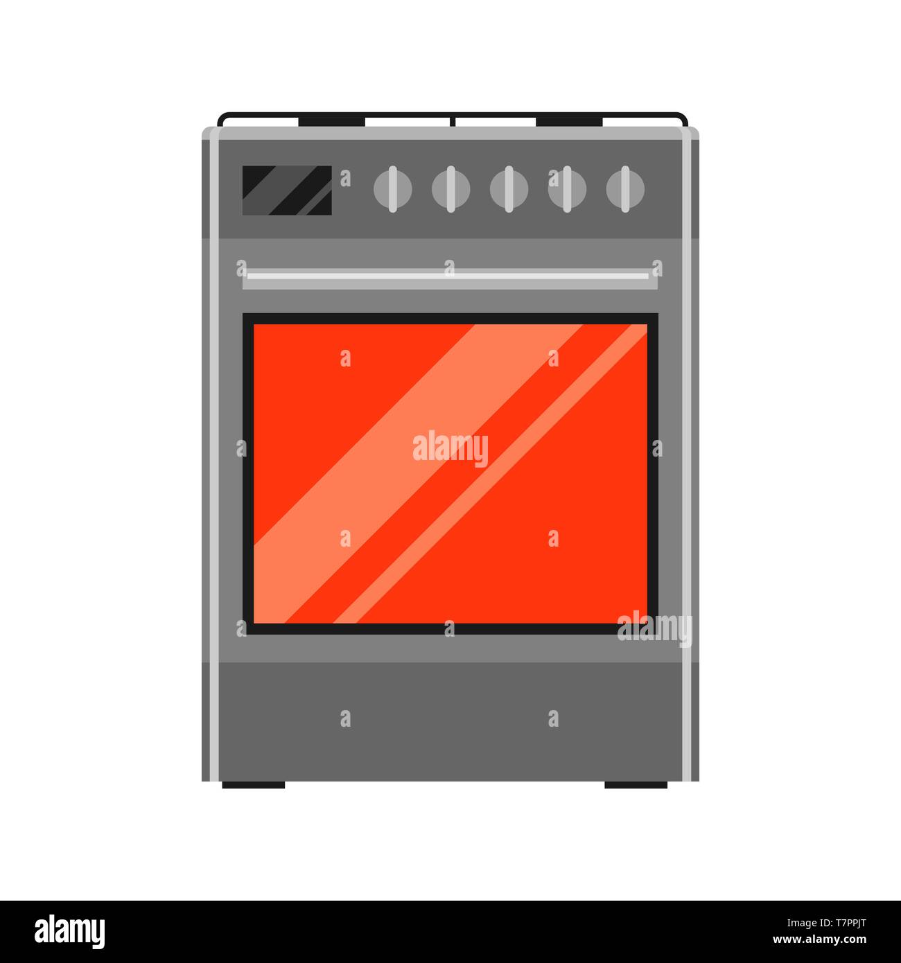 Icône de cuisinière à gaz. Home appliance télévision illustration. Illustration de Vecteur