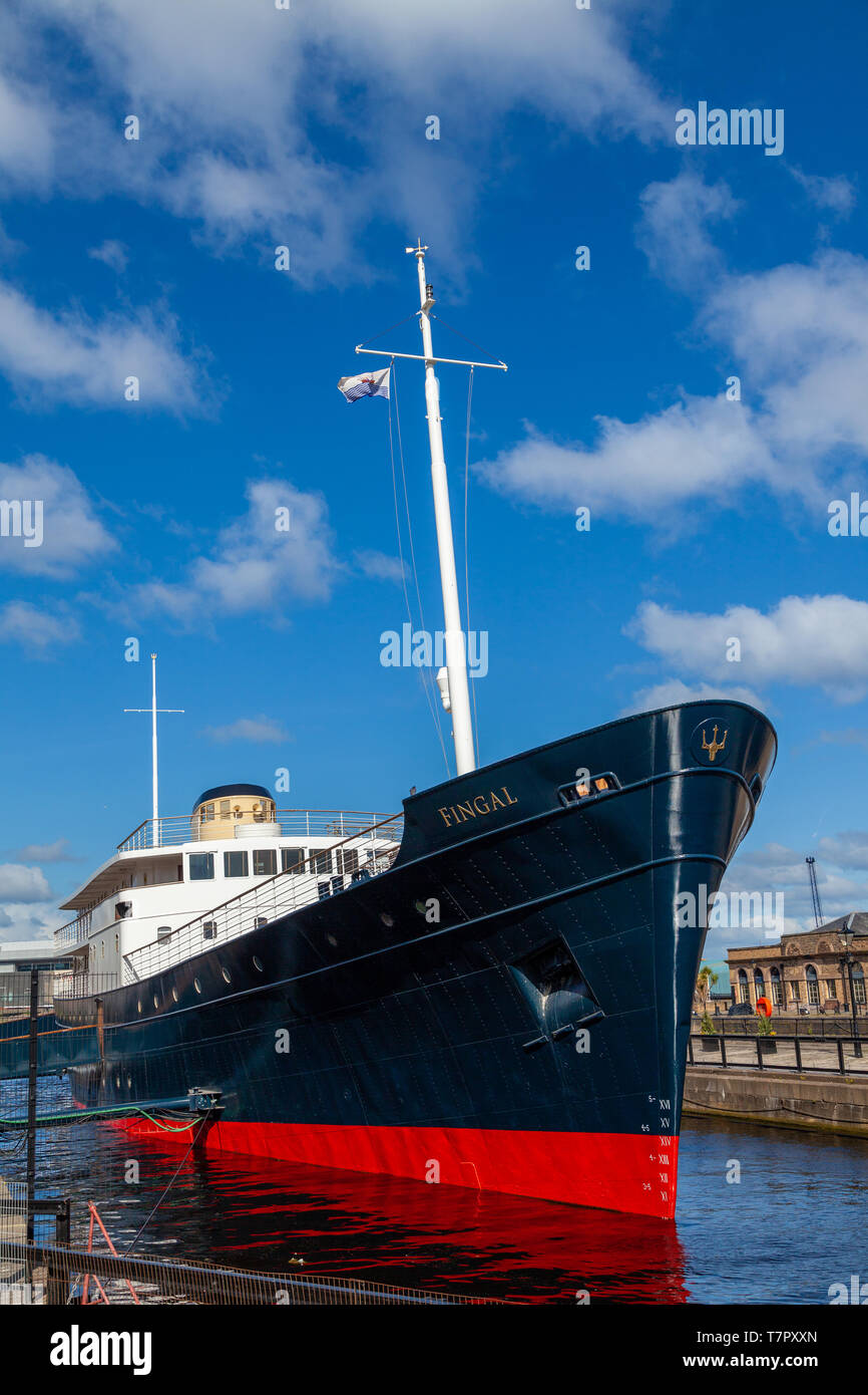 Fingal, un luxueux hôtel flottant amarré à Leith, Édimbourg, Écosse Banque D'Images