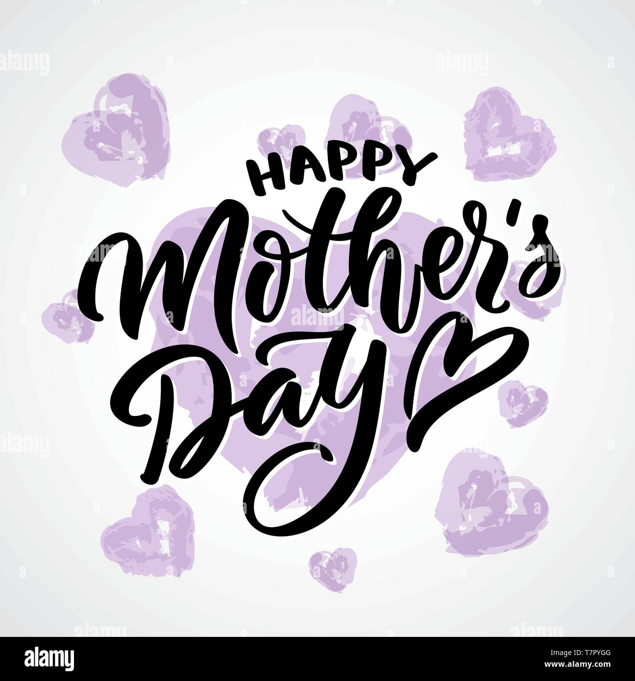 Happy mother day text la calligraphie. Impression graphique, l'écriture, le lettrage, la typographie. Expression du vecteur en deux couleurs sur mère Journée avec coeur. Pour greeti Illustration de Vecteur