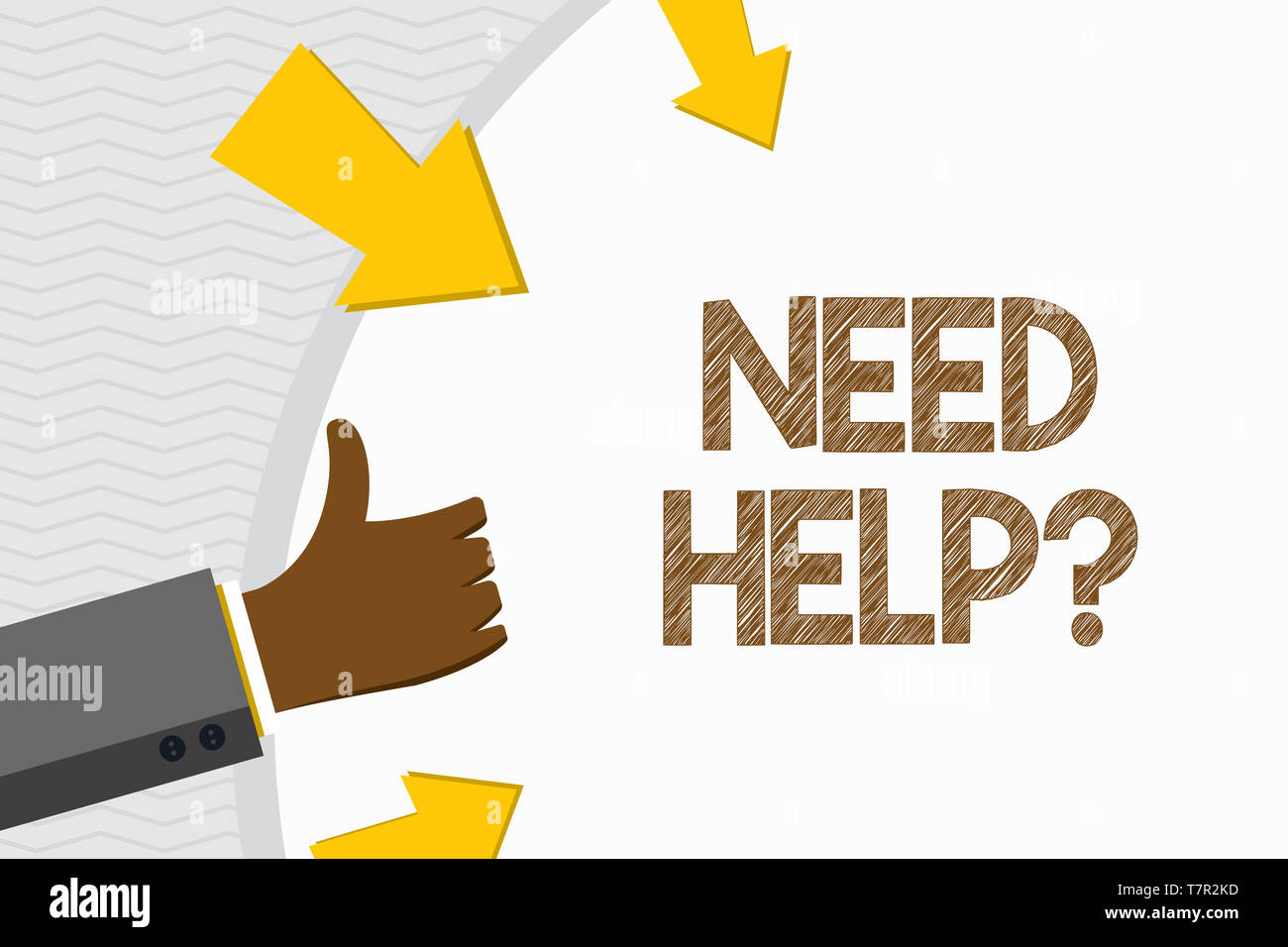 La main conceptuel montrant Besoin Helpquestion. Signification du concept de donner ou de fournir ce qui est nécessaire pour accomplir une tâche Hand Gesturing Thumbs Up Banque D'Images