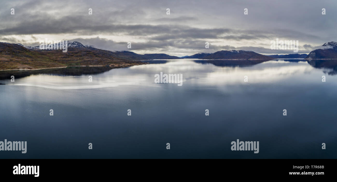 Paysage, Hvalsey fjord, l'Eiriksfjord, Groenland Banque D'Images