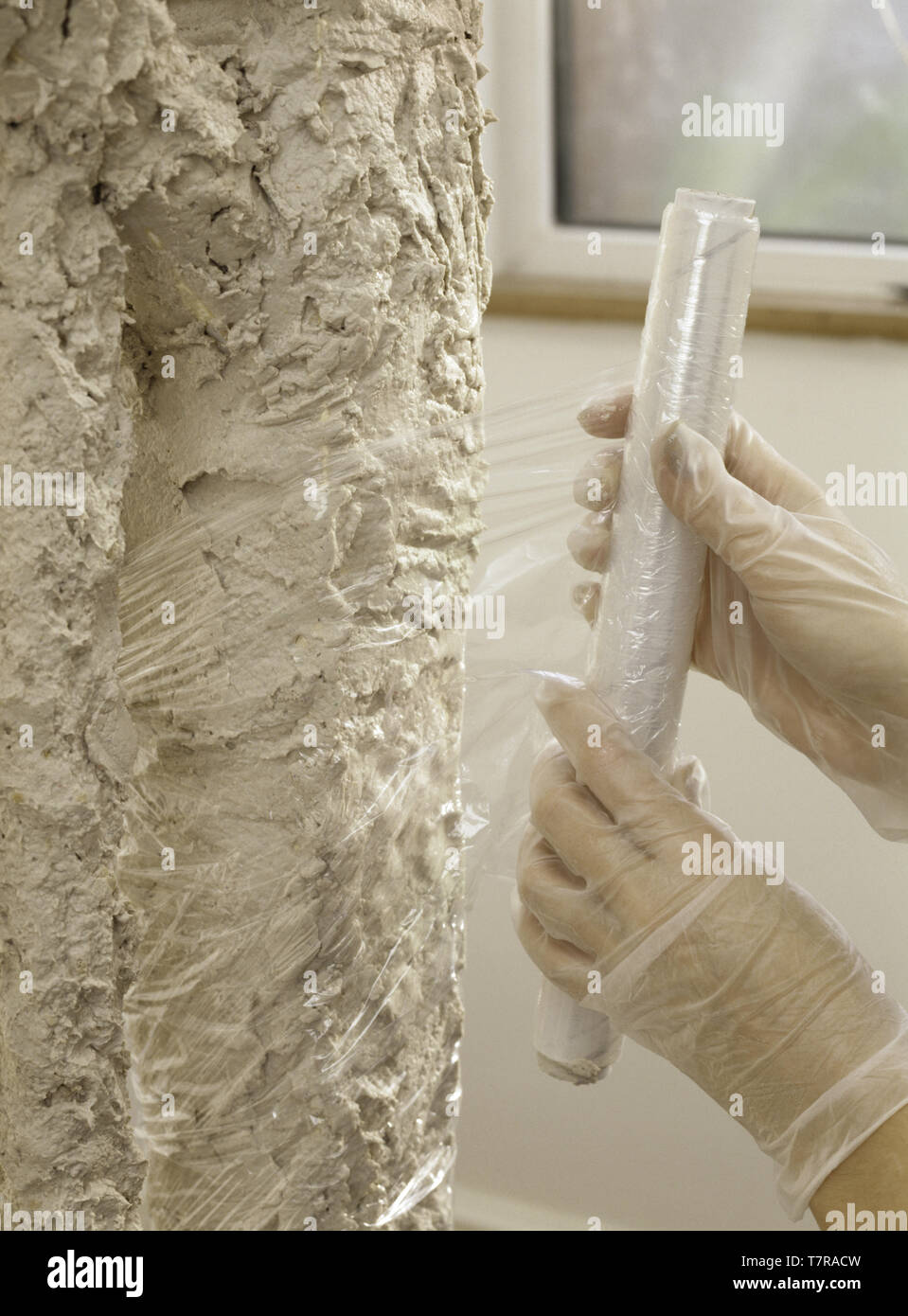 Part rétractable bannister de film étirable Banque D'Images