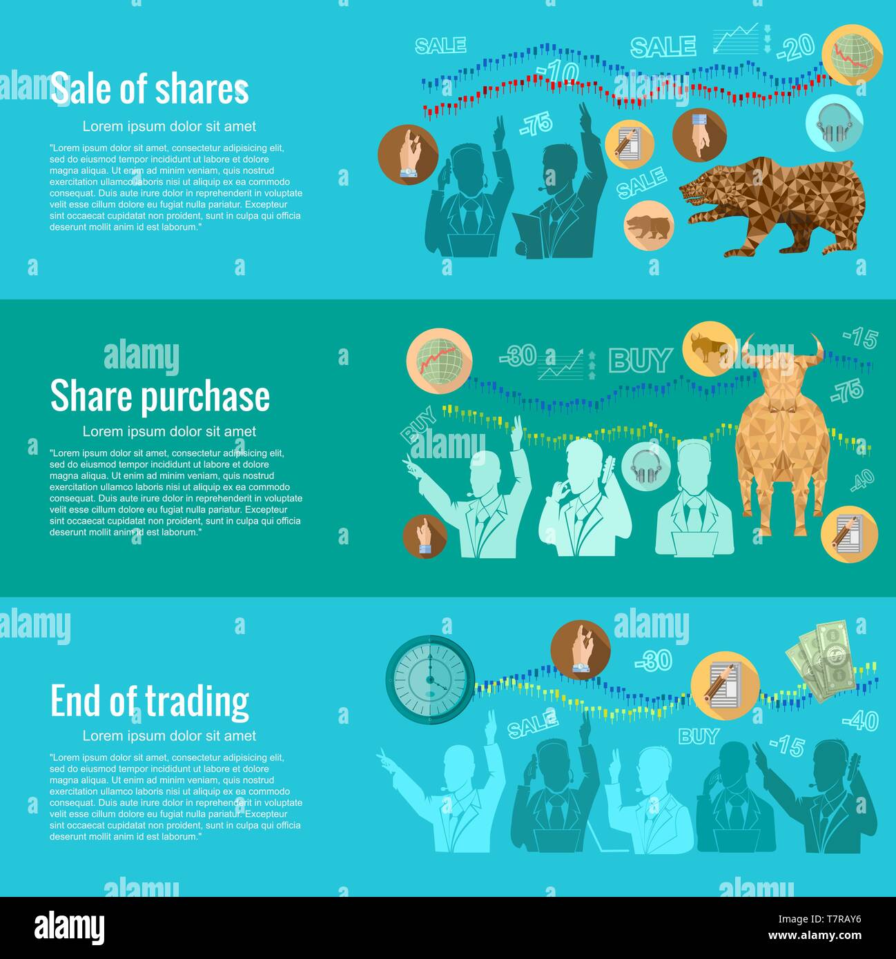 Télévision des concepts de design pour une entreprise. Vente d'actions de fin d'achat d'actions trading. Les concepts de bannières web et le matériel promotionnel Illustration de Vecteur