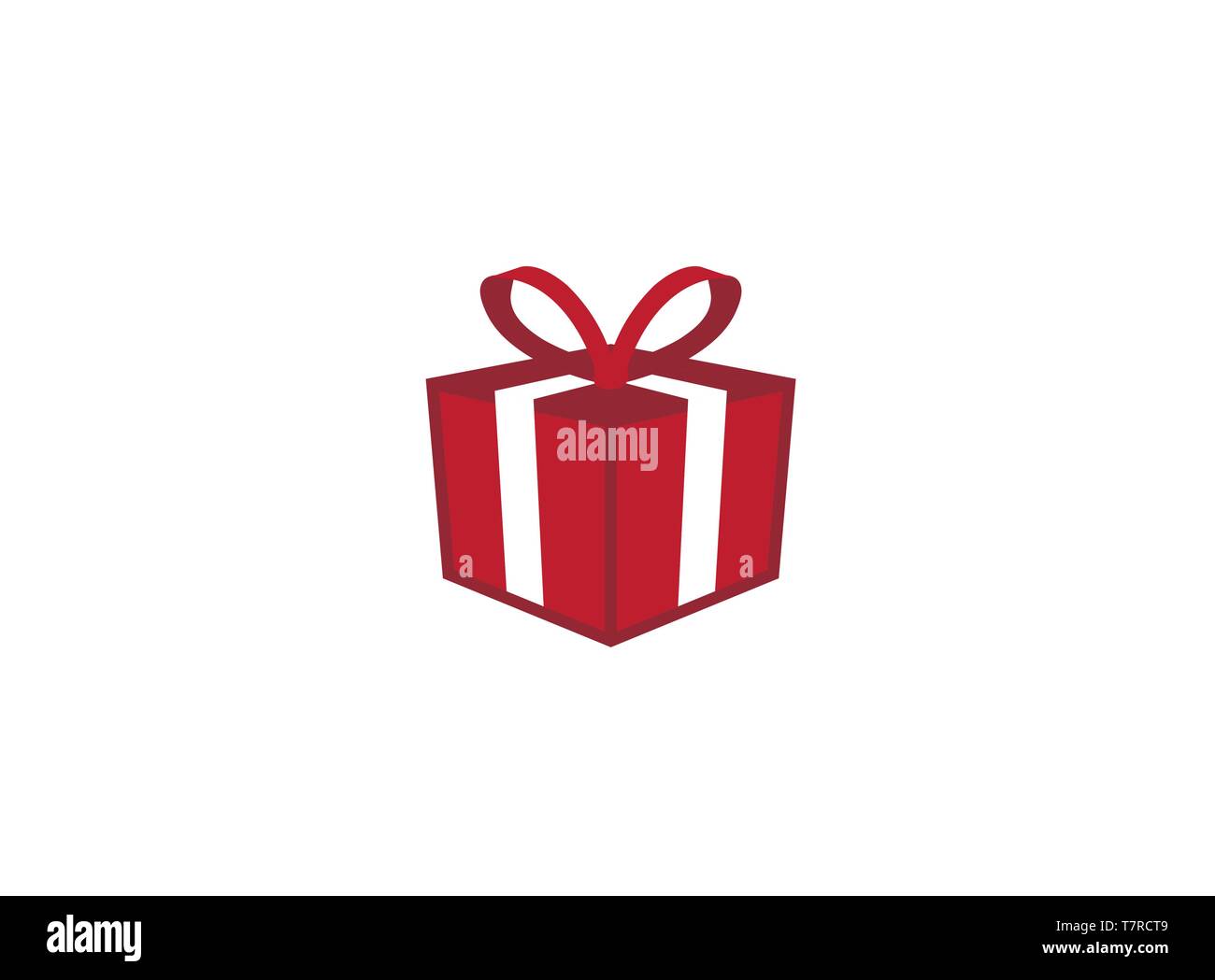 Boîte cadeau rouge et surprise pour logo design illustration Illustration de Vecteur