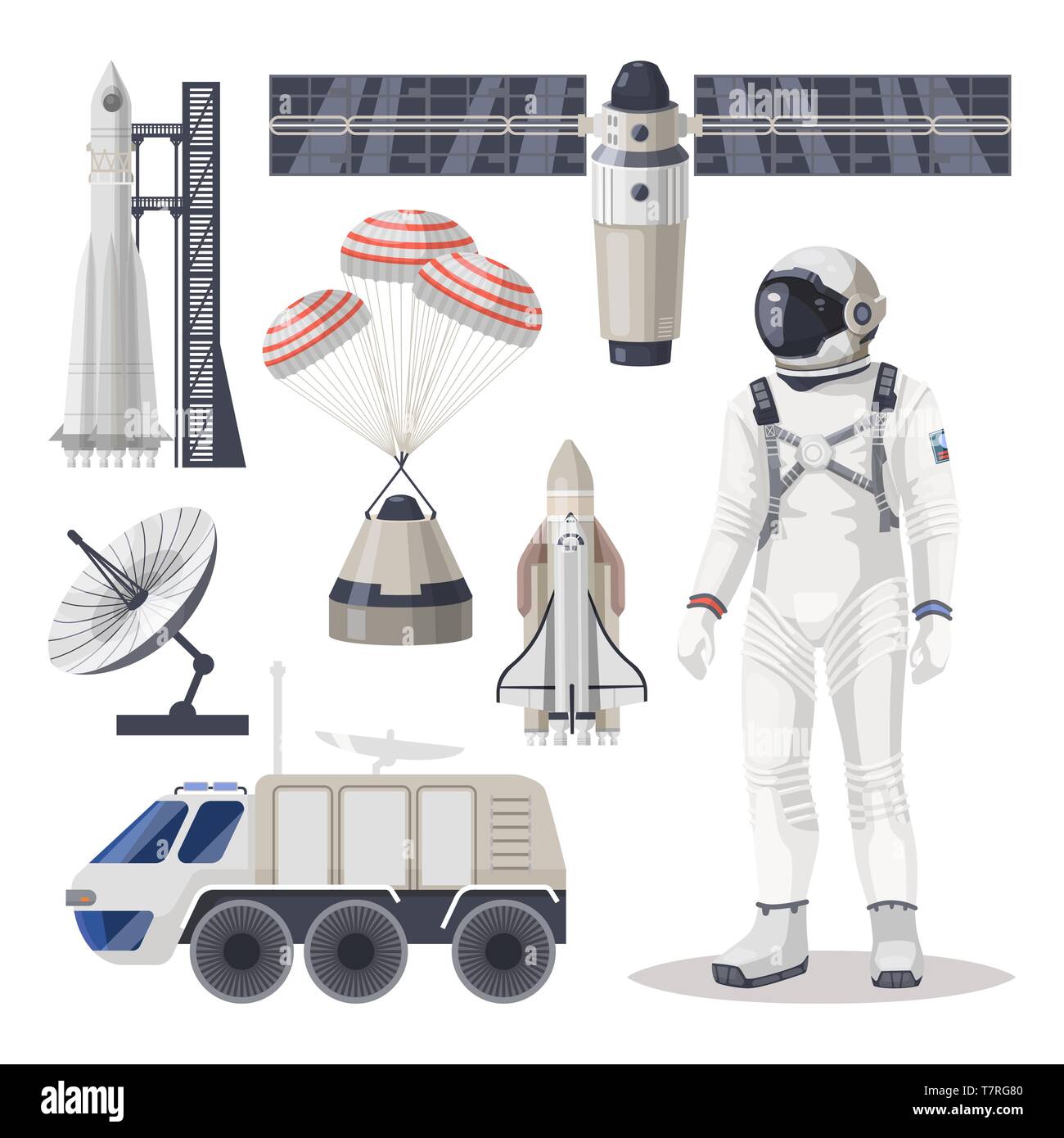 L'exploration de l'espace, cosmos ou expédition vers Mars point Illustration de Vecteur