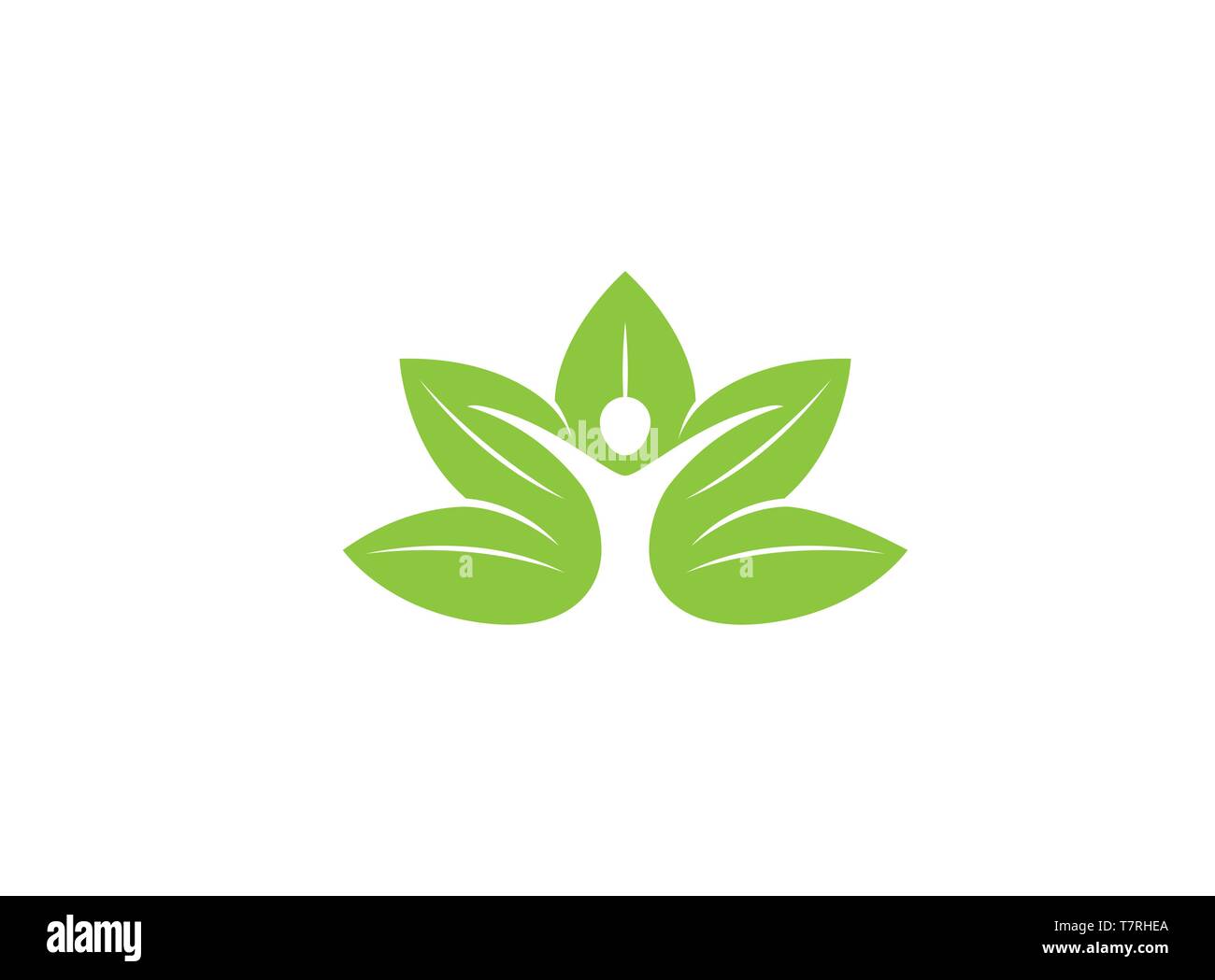 S'asseoir dans la position de méditation yoga nature logo vector illustration sur fond blanc Illustration de Vecteur