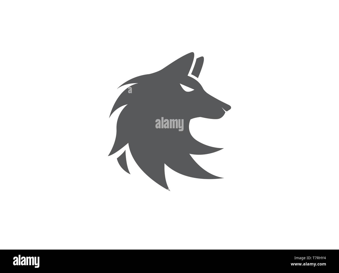 Logo tête de loup face fox illustration design Illustration de Vecteur