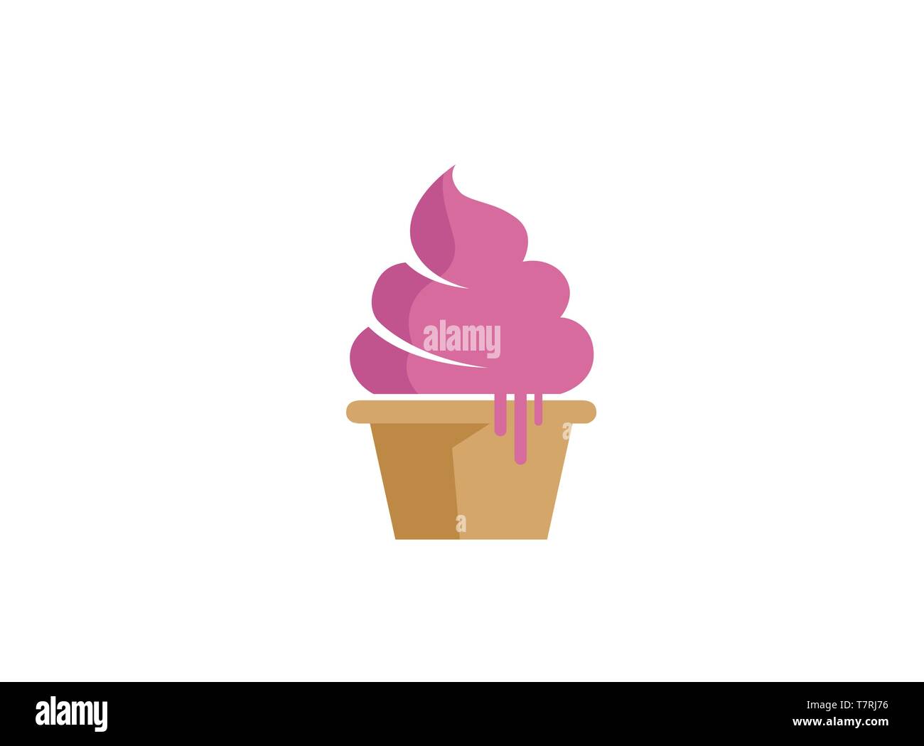 Ice cream cone savoureux avec Fraise et Chocolat Vanille aromatisée avec Illustration de Vecteur