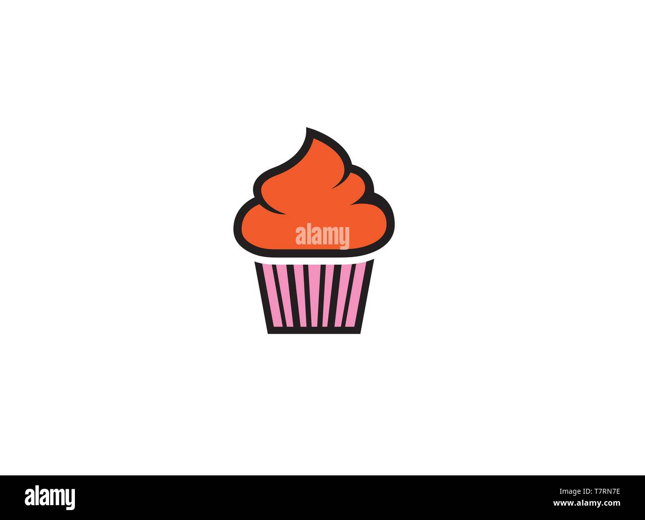 Crème cupcake bun pour logo Illustration de Vecteur