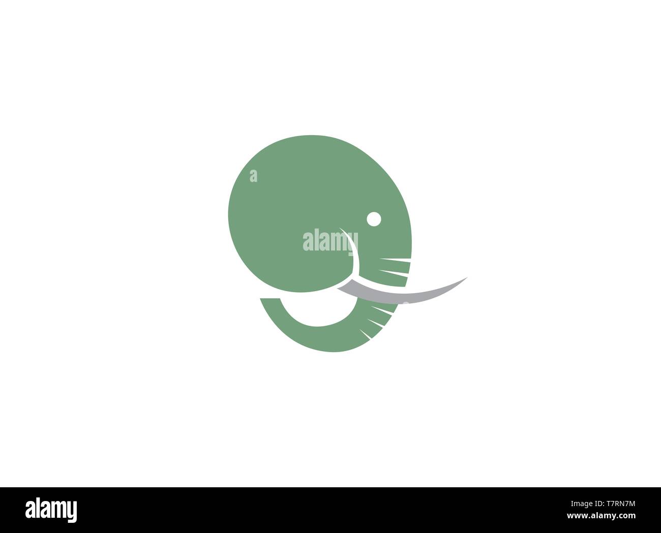 Tete D Elephant Avec De Grandes Cornes D Ivoire Et Flexible Pour Logo Image Vectorielle Stock Alamy