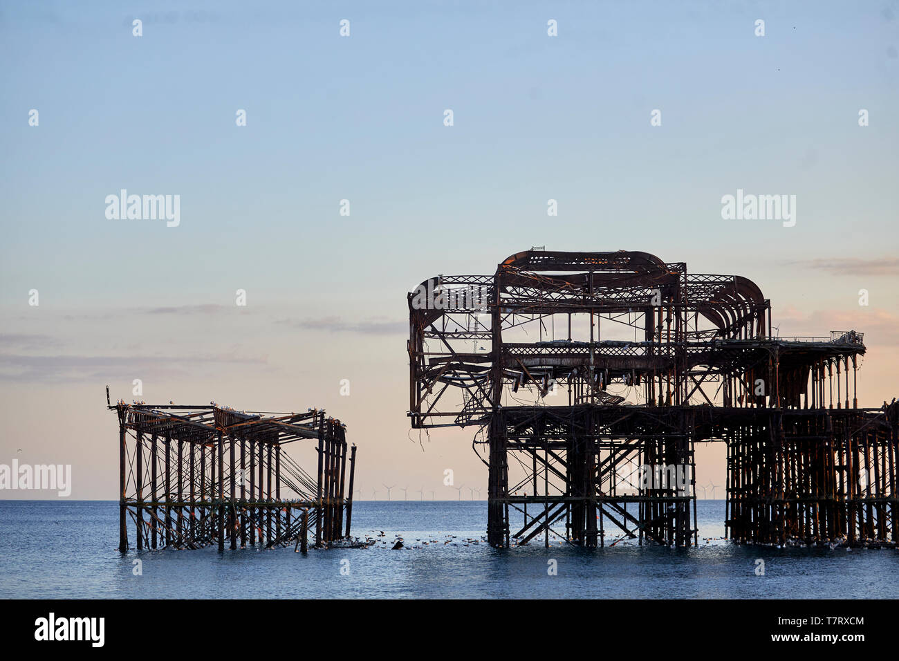 Brighton West Pier demeure après l'incendie à Brighton au sud de l'Angleterre Banque D'Images