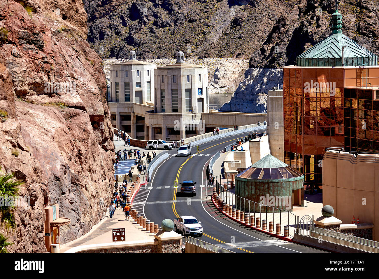 Boulder City Hoover Dam Black Canyon de la rivière Colorado, à la frontière entre les états américains du Nevada et l'Arizona Banque D'Images