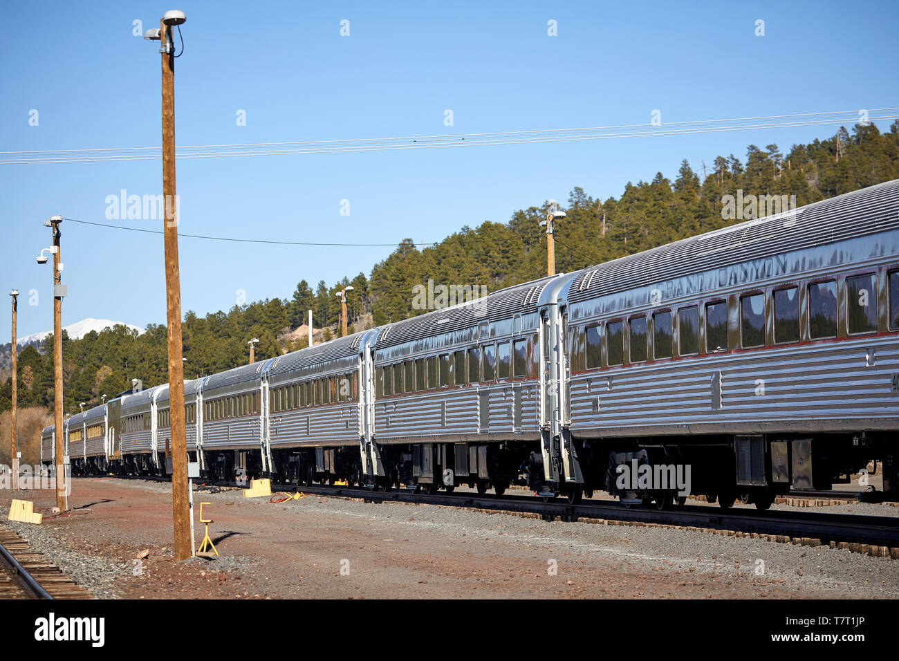 L'historique Route 66, Williams ville vintage roulant à Grand Canyon Railway Banque D'Images