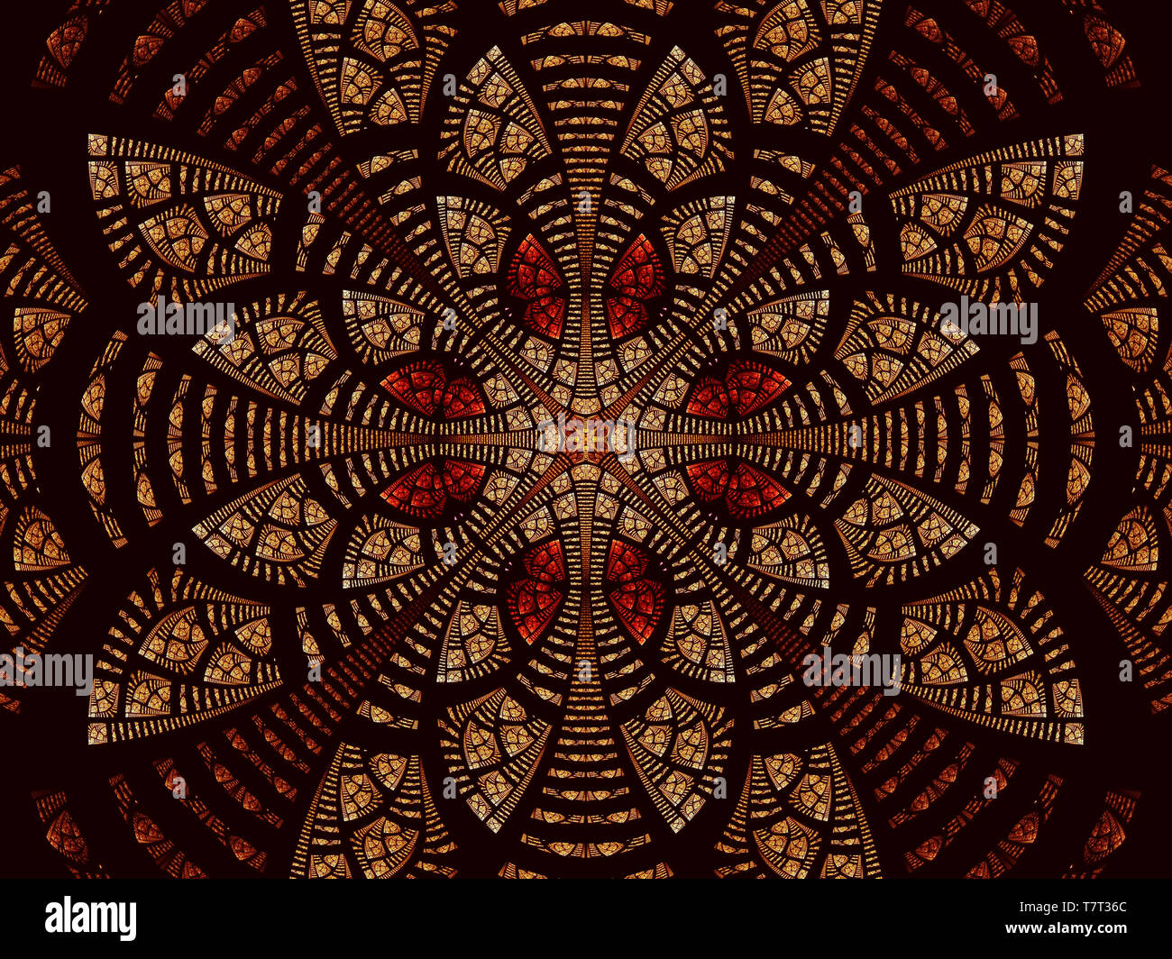 Abstract fractal flower ou mandala - création numérique libre Banque D'Images