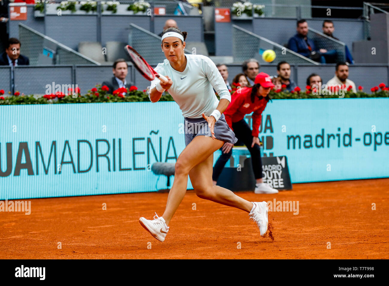 Caja Magica, Madrid, Espagne. 8 mai, 2019. Mutua Madrid Open, day 5 ; Caroline Garcia (FRA) avec une balle en coup droit : Action Crédit Plus Sport/Alamy Live News Banque D'Images