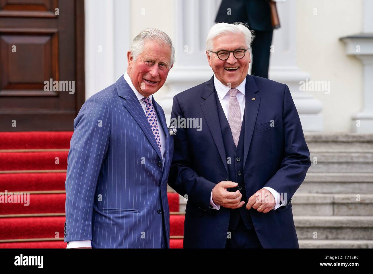 Berlin, Allemagne. 07Th Mai, 2019. 07.05.2019, Berlin, Charles Philip Arthur George, Prince de Galles (Prince de Galles) et duc de Cornouailles (duc de Cornouailles), le Prince Charles pour de courtes au château de Bellevue. Le Prince Charles est l'héritier du trône du Royaume-Uni. Il est le fils aîné de la reine Elizabeth II et le Prince Philip. L'arrivée de la visite royale à la réception par le Président fédéral Frank-Walter Steinmeier. Utilisation dans le monde entier | Credit : dpa/Alamy Live News Banque D'Images