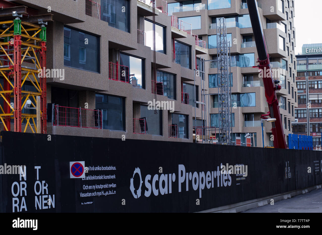 Stockholm, Suède - 8 mai 2019. Chantier de 'Norra tornen', Tours Nord, de propriétés d'Oscar Banque D'Images