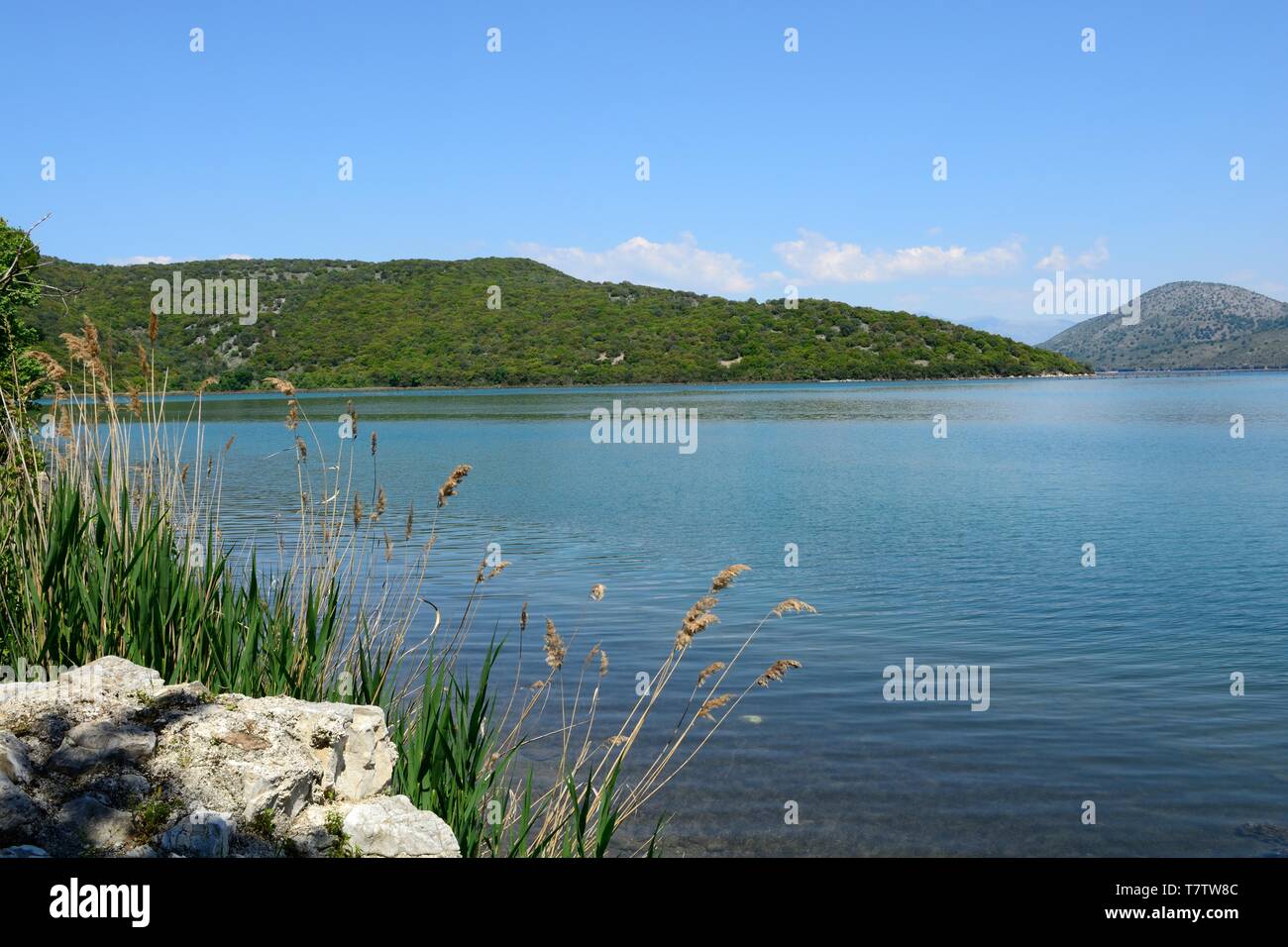 Le lac de sel de Butrint lagoon Parc National de Butrint Albanie Banque D'Images