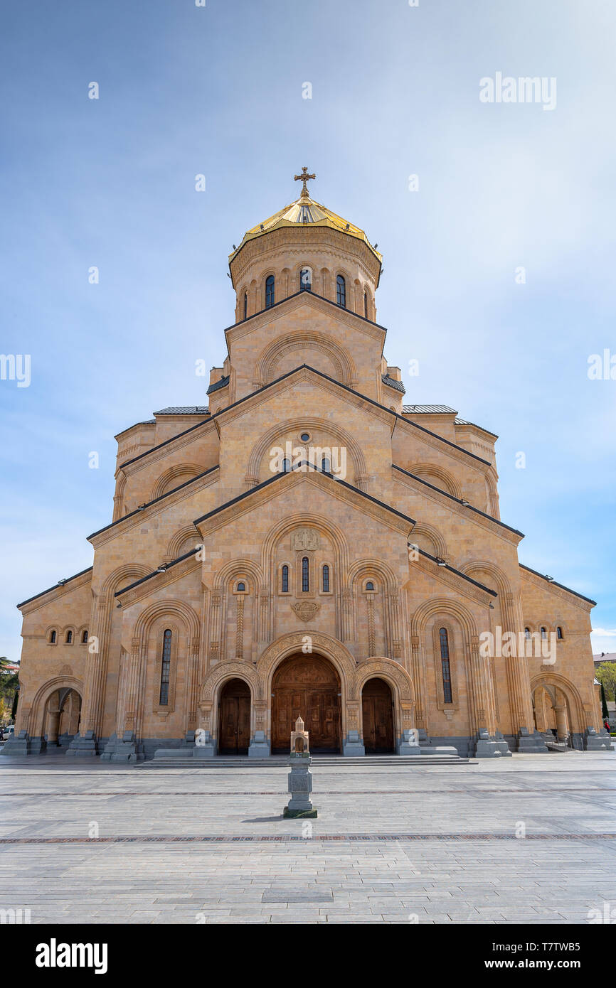 La Cathédrale Holy Trinity de Tbilissi (Tsminda Sameba) Église Géorgie Banque D'Images