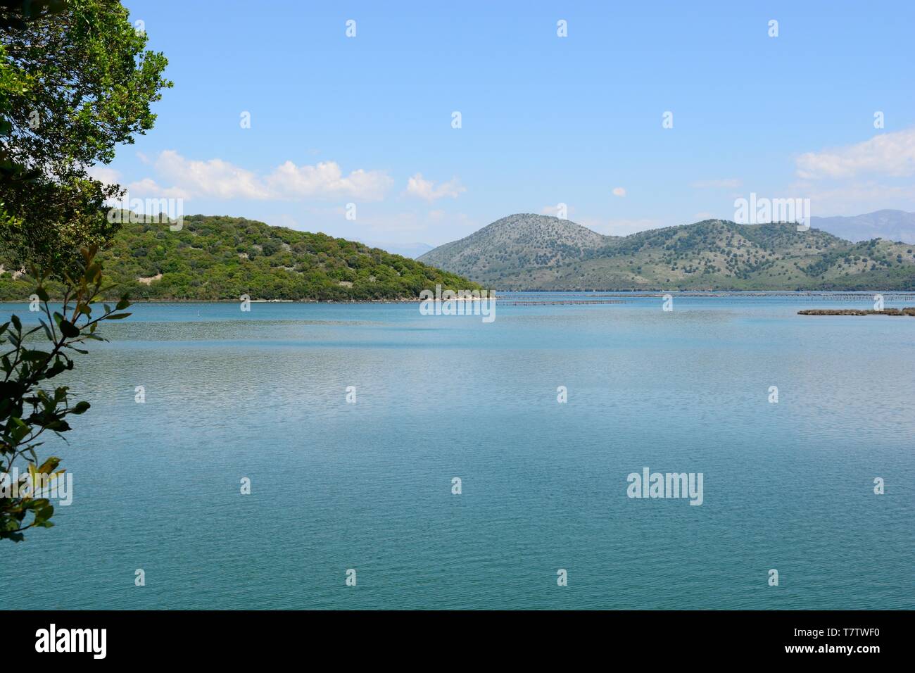 Le lac de sel de Butrint lagoon Parc National de Butrint Albanie Banque D'Images