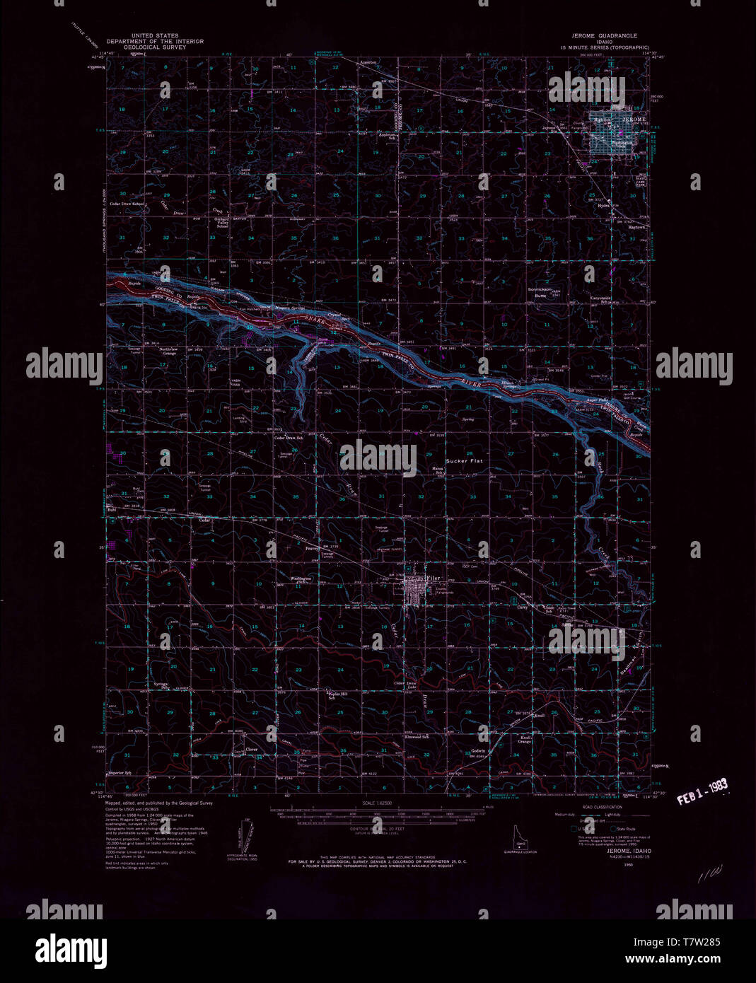 Carte de jerome idaho Banque de photographies et d’images à haute