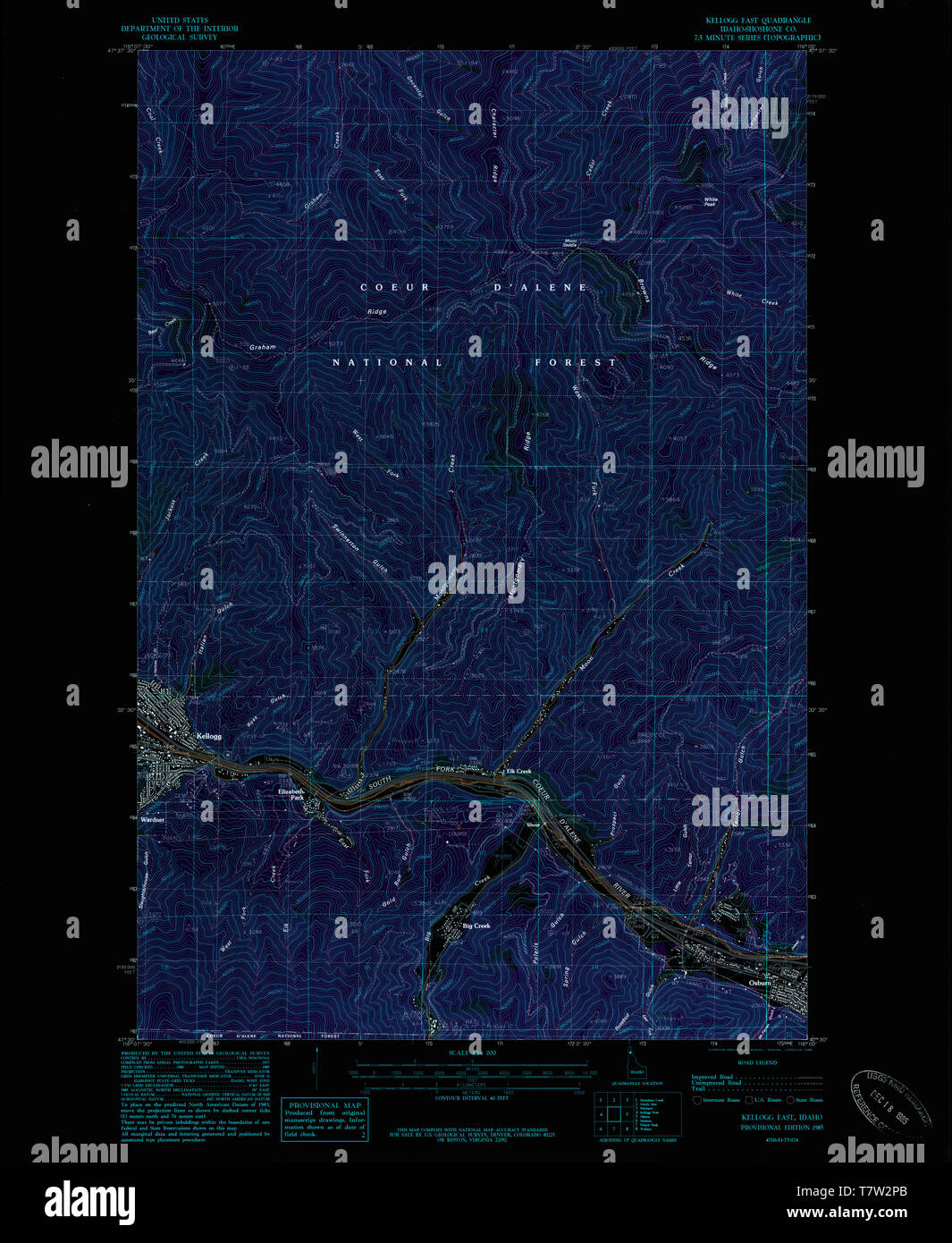 Carte de kellogg idaho Banque de photographies et d’images à haute