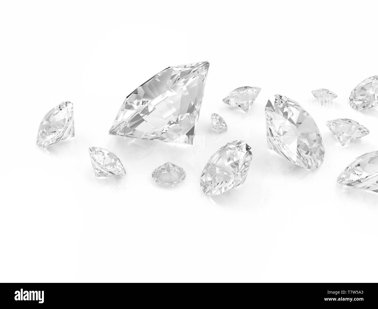 Diamants isolé sur fond blanc Banque D'Images