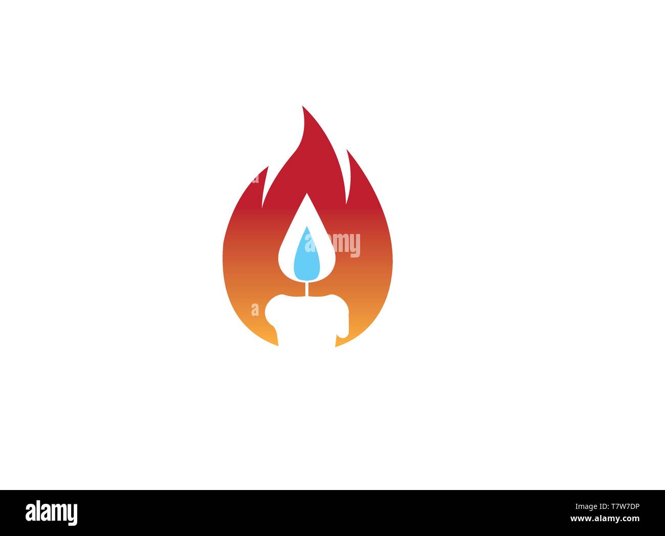 Bougie dans une flamme de feu pour logo design illustration Illustration de Vecteur