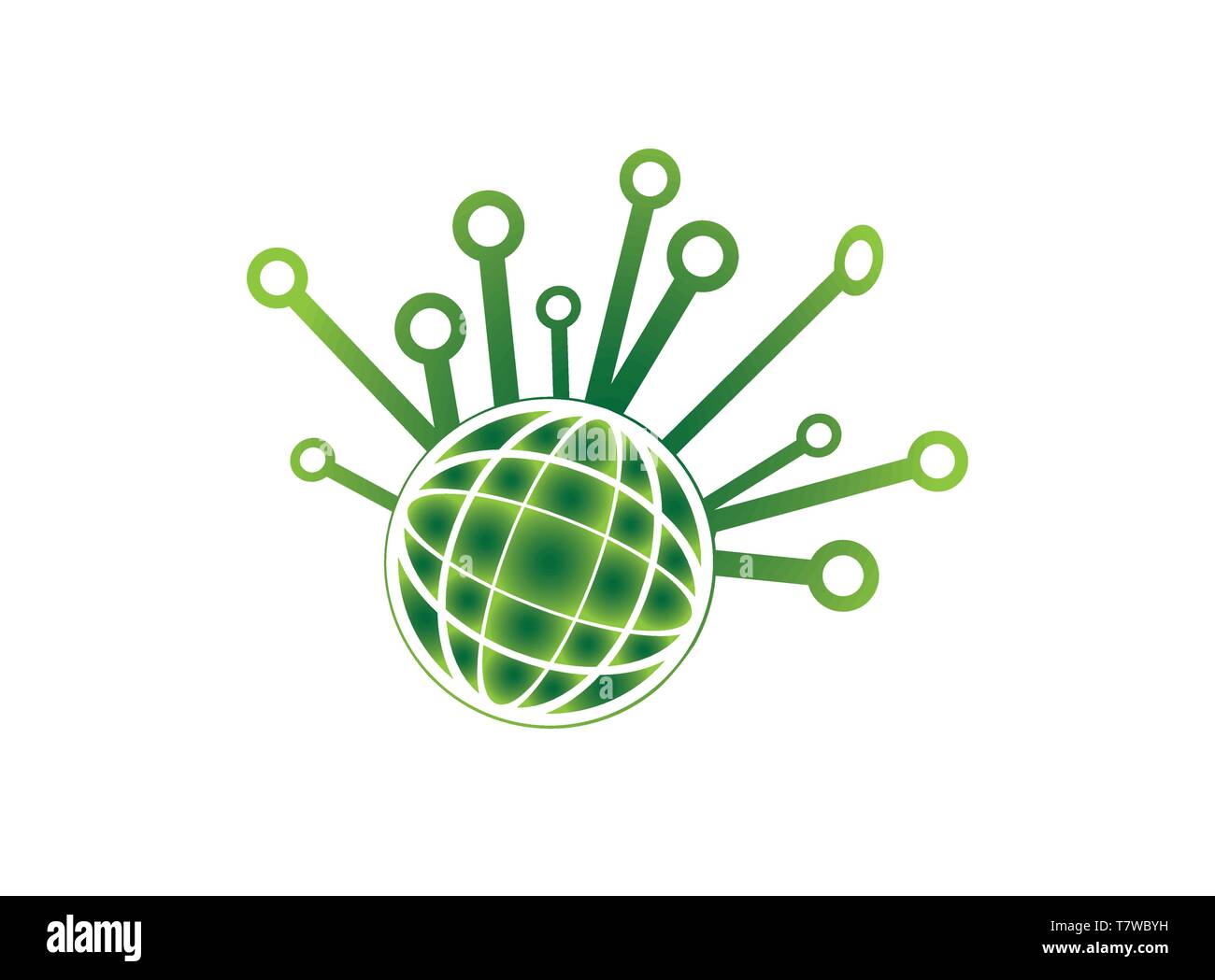 L'icône globe Technologies pour la conception de logo illustrator, high tech land symbole, icône de la terre Illustration de Vecteur