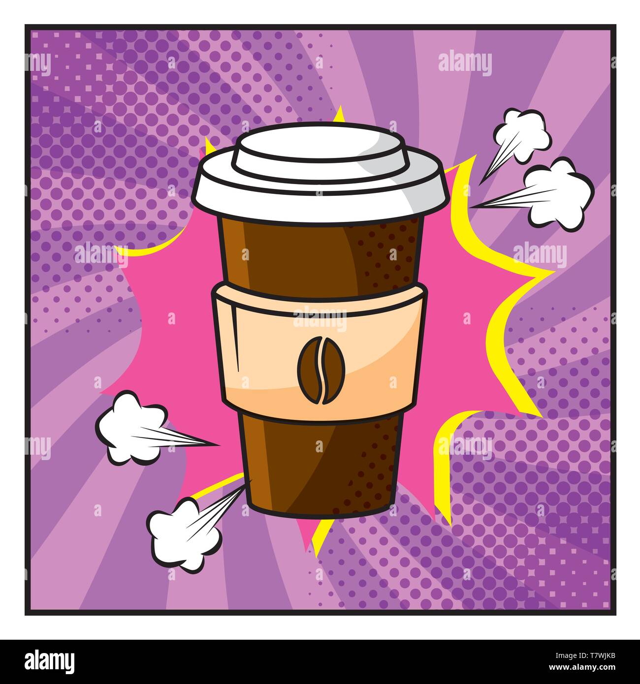 Tasse à café en plastique style pop art et illustration vectorielle Image  Vectorielle Stock - Alamy