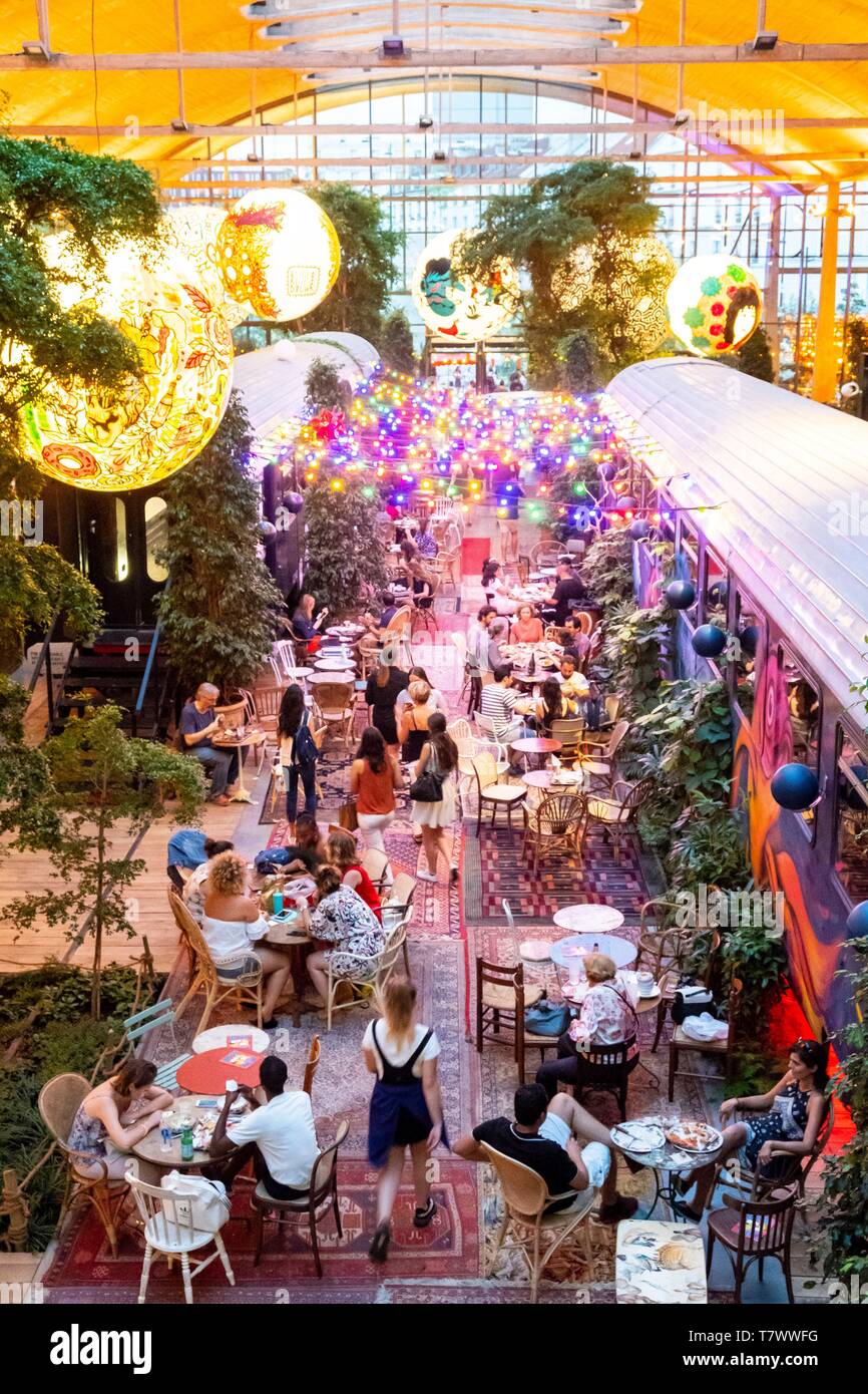 France, Paris, la Felicita, 4.500m2 restaurant hébergé dans Station F Banque D'Images