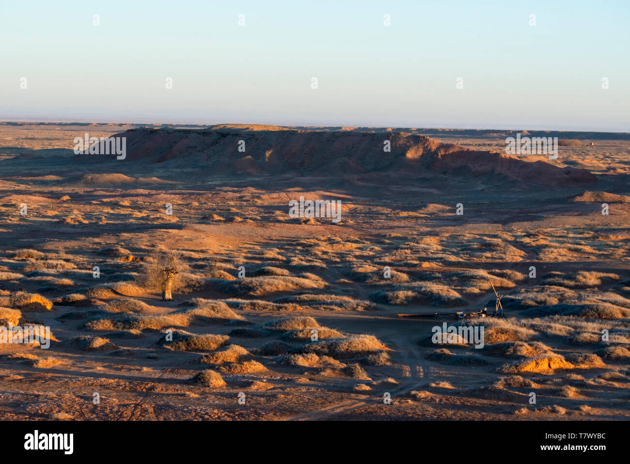 Paysages de Gobi le matin.la Mongolie intérieure, la Chine. Banque D'Images