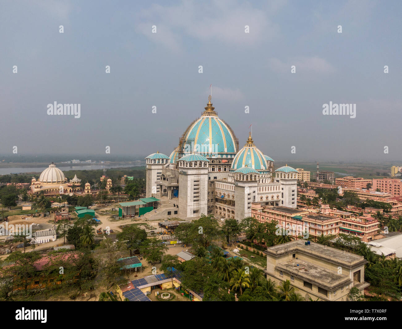 Vue aérienne de Mayapur Temple, TOVP. Banque D'Images