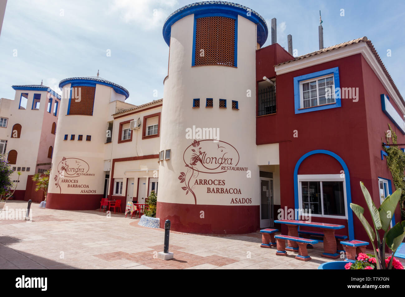 Restaurant à Marina Banque D'Images