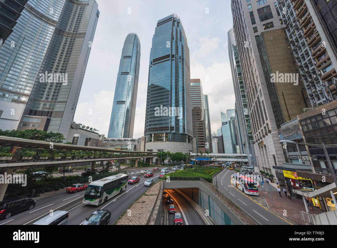 Quartier Central de Hong Kong, Chine. Banque D'Images
