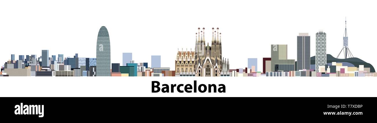 Abstract vector illustration of Barcelona City skyline Illustration de Vecteur