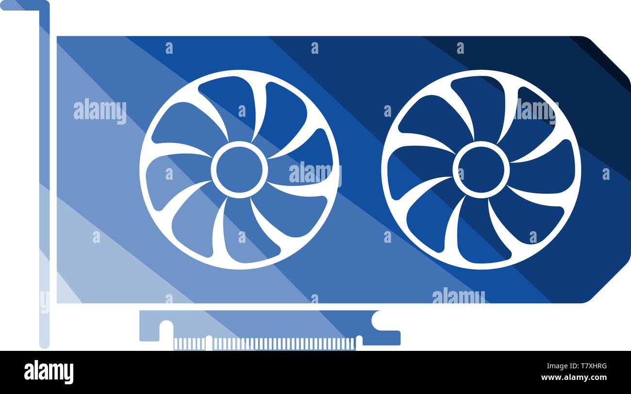 L'icône de GPU. La conception de l'échelle de couleur à plat. Vector Illustration. Illustration de Vecteur