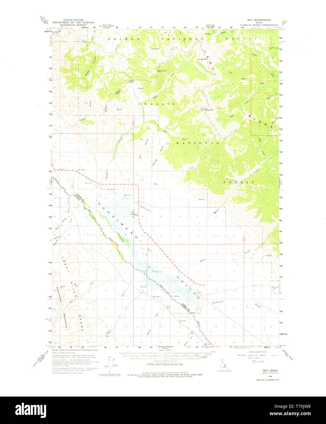 Carte TOPO USGS Idaho ID Mai 239178 1956 62500 Restauration Banque D'Images