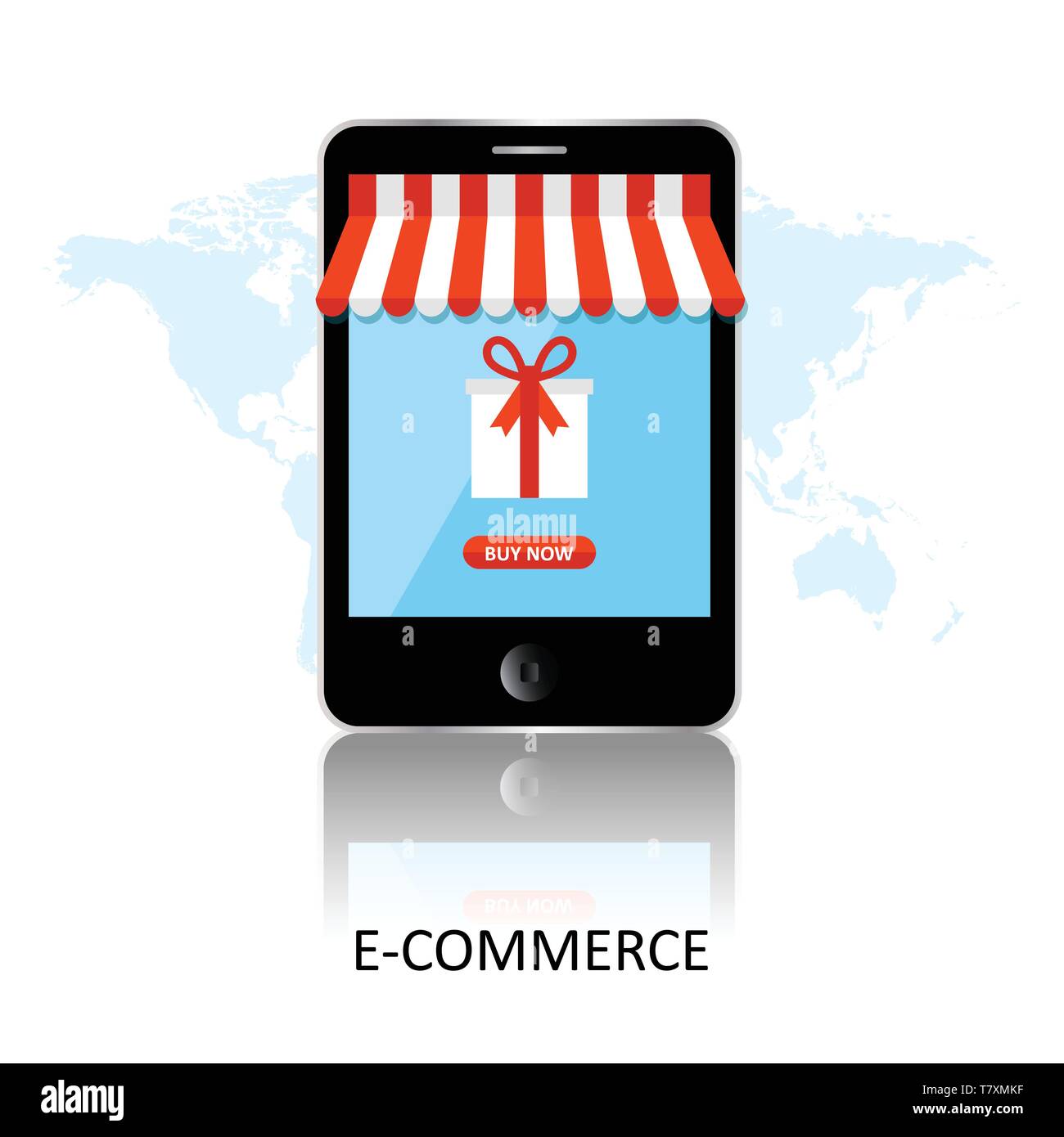 Les achats en ligne. Celui-ci en boutique sur internet. Concept de marketing mobile et e-commerce. Illustration de Vecteur