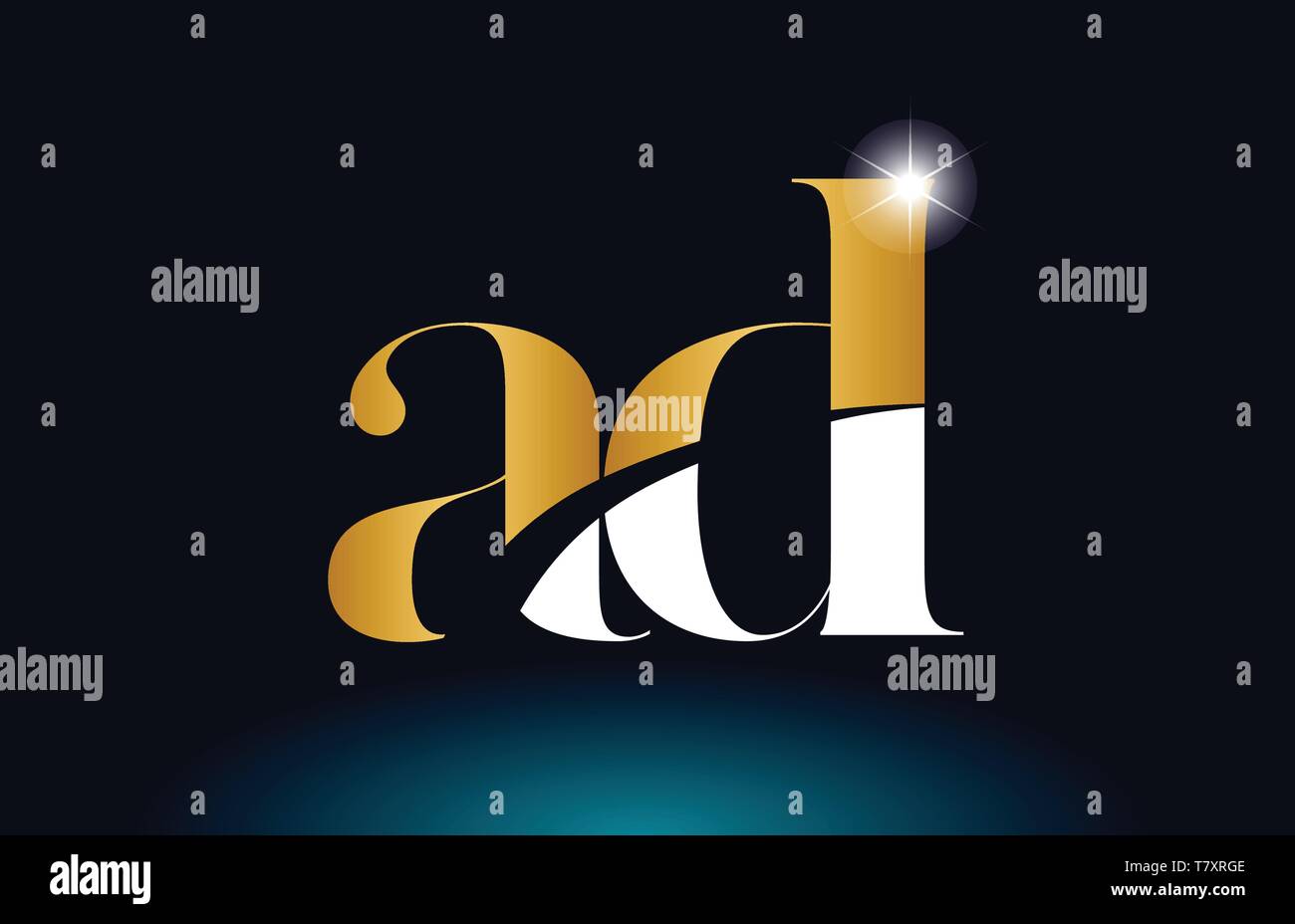 Or lettre alphabet annonce d'icône logo design combinaison approprié pour une société ou entreprise Illustration de Vecteur