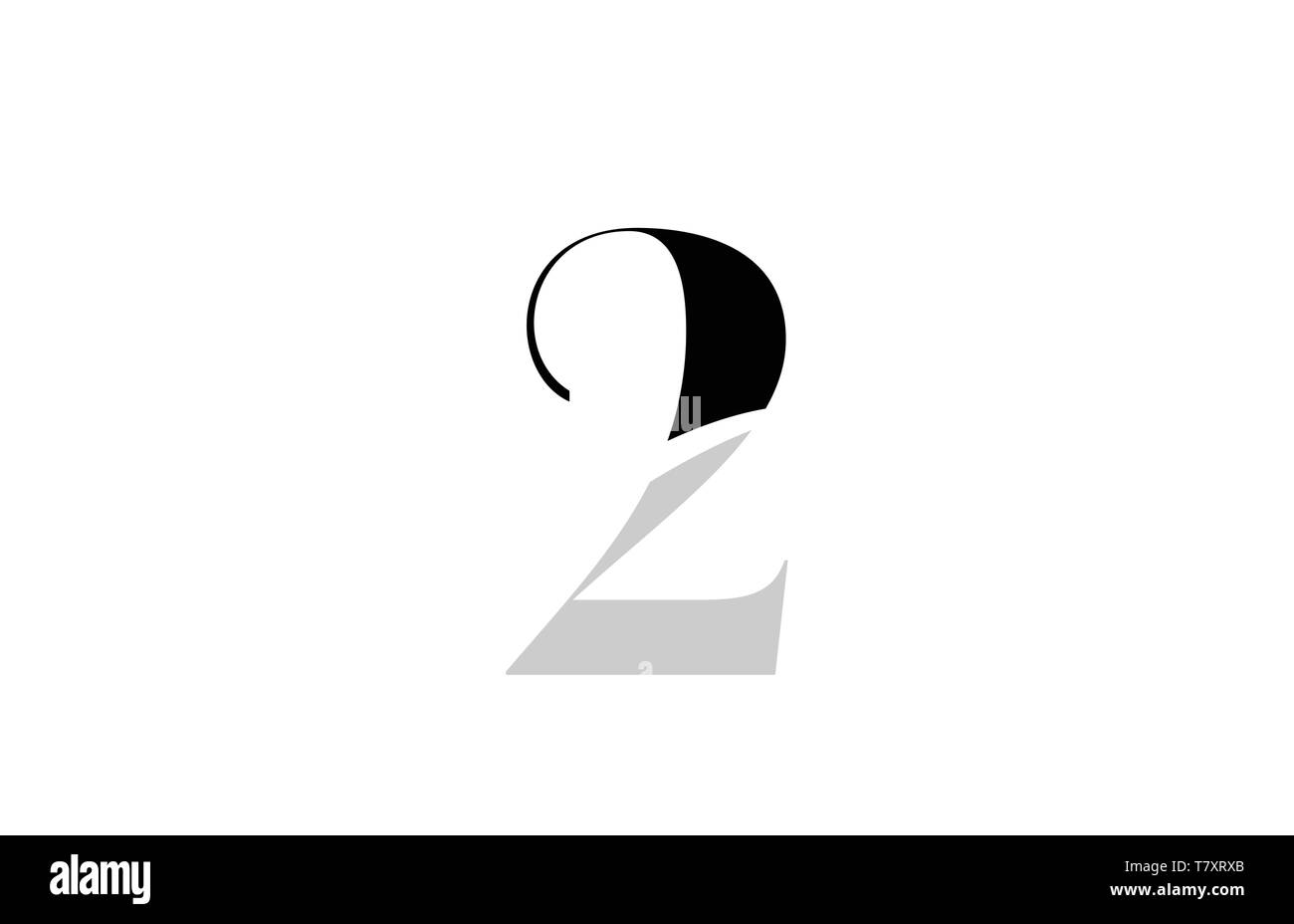 Le noir et blanc numéro 2 deux icône logo design pour une société ou entreprise Illustration de Vecteur